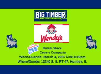 Dine& Share @ Wendy's 03/04/25 5-8pm 